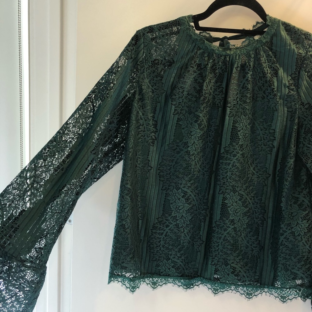 Heartloom Green Billie Lace Blouse
